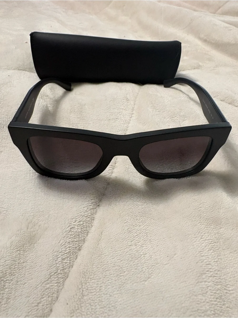 Valentino Black Sunglasses with Gradient Smoke Lenses